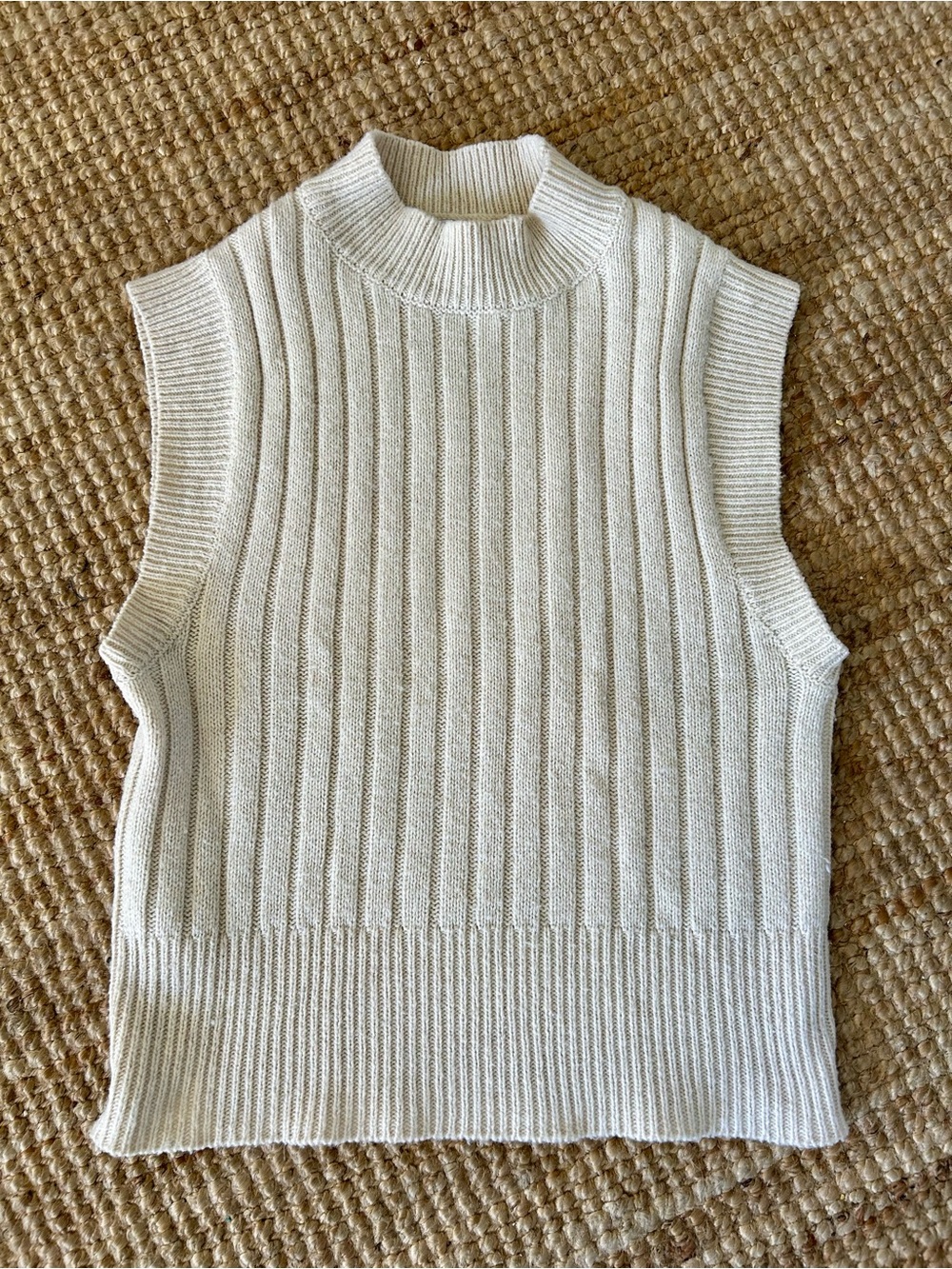 Mango Ribbed Sleeveless Sweater